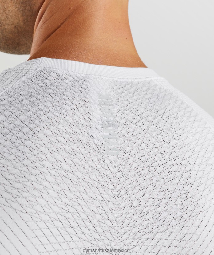 Gymshark camiseta sin costuras apex blanco/gris claro hombres 04BZTL594 - Gymshark México