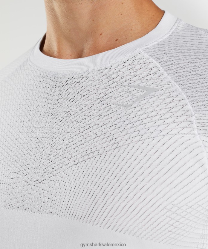 Gymshark camiseta sin costuras apex blanco/gris claro hombres 04BZTL594 - Gymshark México