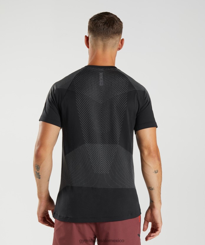 Gymshark camiseta sin costuras apex negro/gris silueta hombres 04BZTL633 - Gymshark Sale