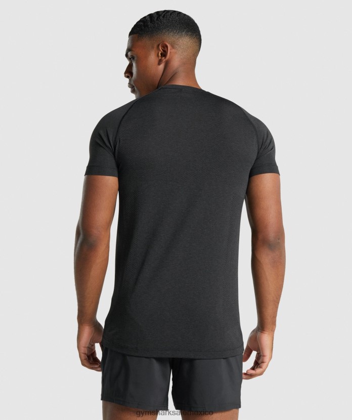Gymshark camiseta sin costuras vital light marga negra hombres 04BZTL709 - Gymshark México