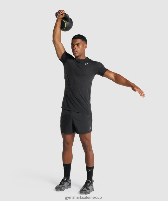 Gymshark camiseta sin costuras vital light marga negra hombres 04BZTL709 - Gymshark México