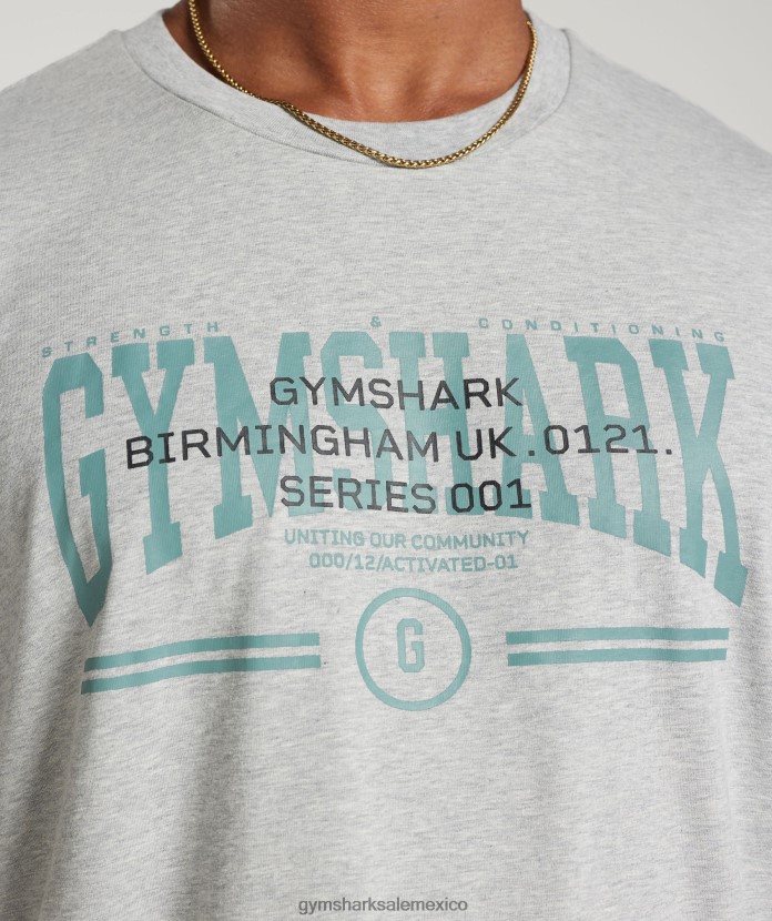 Gymshark camiseta universitaria extragrande Marga gris claro hombres 04BZTL776 - Gymshark Mujer