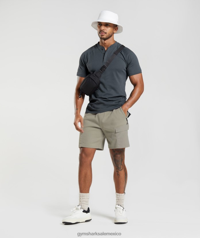 Gymshark polo de viaje al trabajo para el día de descanso gris cósmico hombres 04BZTL768 - Gymshark Sale