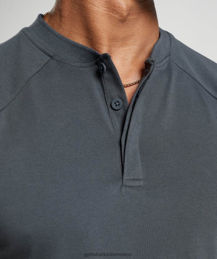 Gymshark polo de viaje al trabajo para el día de descanso gris cósmico hombres 04BZTL768 - Gymshark Sale
