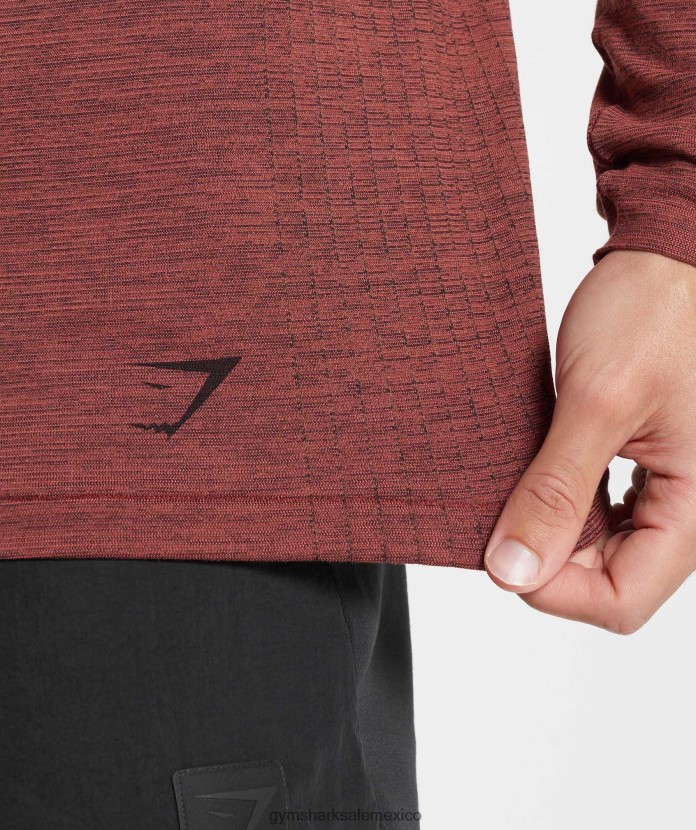 Gymshark retake camiseta de manga larga sin costuras marrón rosa/negro jaspeado hombres 04BZTL606 - Gymshark Mujer