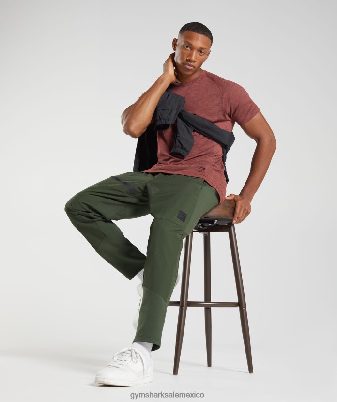 Gymshark retomar camiseta sin costuras marrón rosa/negro jaspeado hombres 04BZTL673 - Gymshark Sale