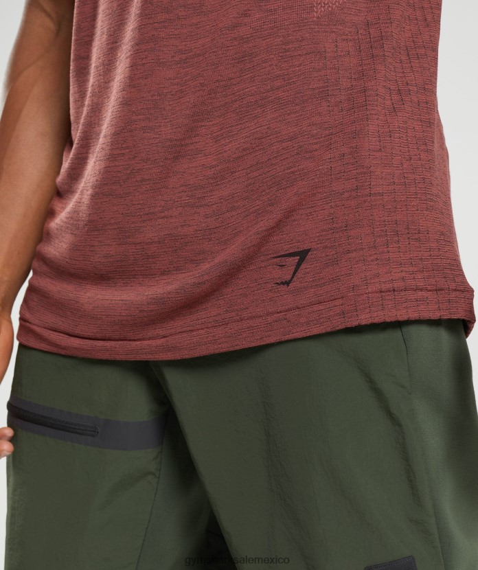 Gymshark retomar camiseta sin costuras marrón rosa/negro jaspeado hombres 04BZTL673 - Gymshark Sale