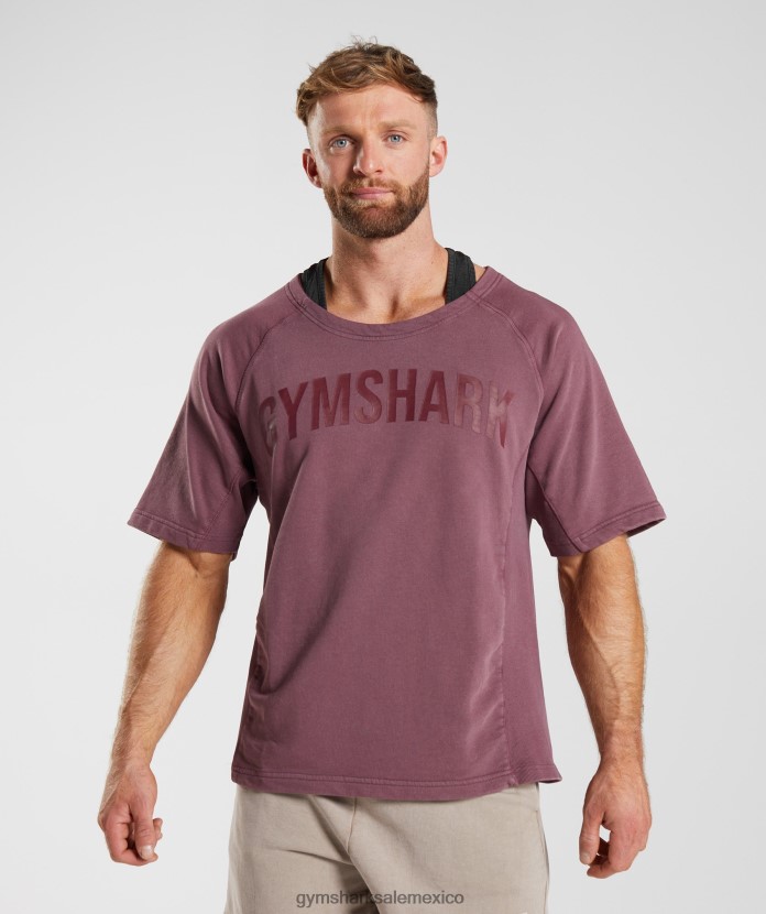 Gymshark tapa de trapo lavada a presión marrón cereza hombres 04BZTL617 - Gymshark Mexico