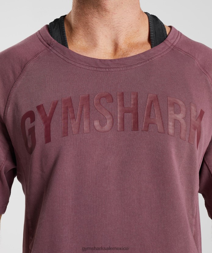 Gymshark tapa de trapo lavada a presión marrón cereza hombres 04BZTL617 - Gymshark Mexico
