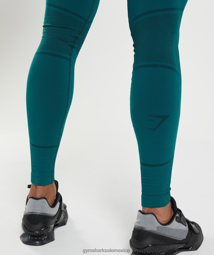 Gymshark 315 medias sin costuras verde azulado de invierno/negro hombres 04BZTL1040 - Gymshark Hombre