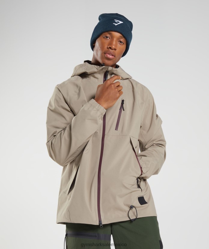 Gymshark retomar chaqueta cemento marrón hombres 04BZTL833 - Gymshark Sale