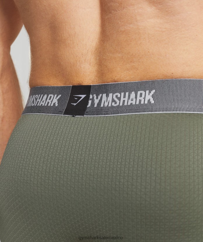 Gymshark boxers de tecnología deportiva, paquete de 2 negro/núcleo oliva hombres 04BZTL1045 - Gymshark Hombre
