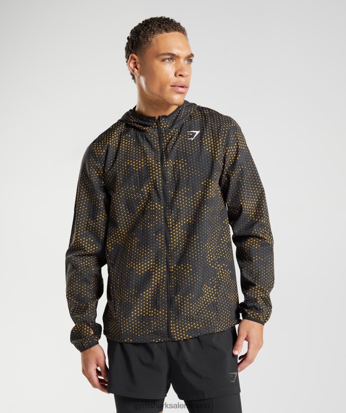 Gymshark cortavientos deportivo amarillo cúrcuma hombres 04BZTL810 - Gymshark Hombre