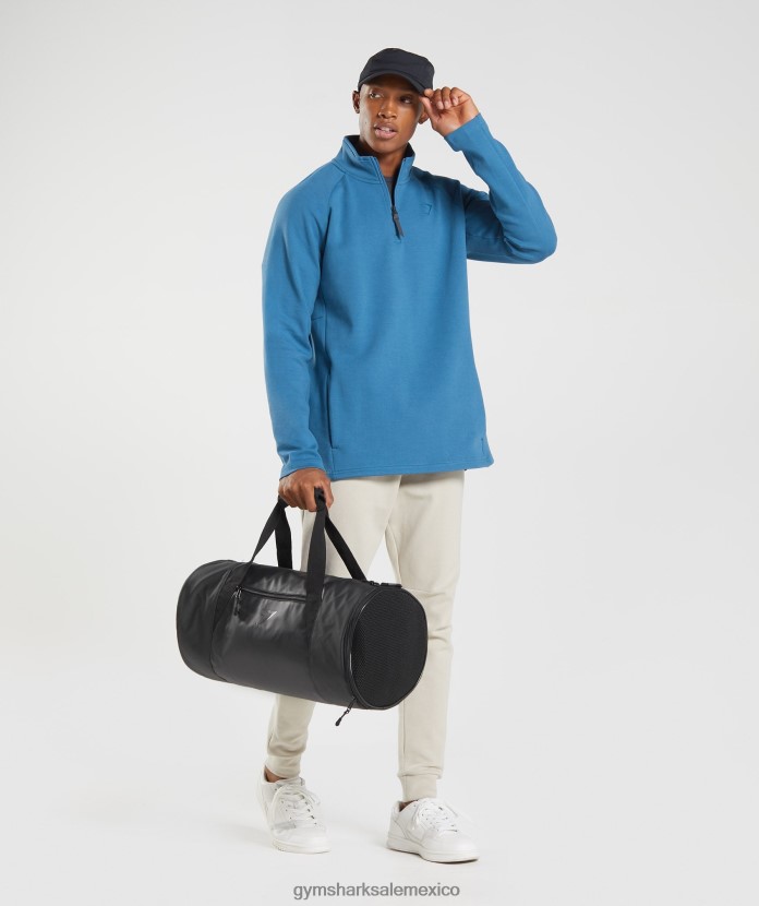 Gymshark día de descanso 1/4 zip azul junto al lago hombres 04BZTL832 - Gymshark Mexico