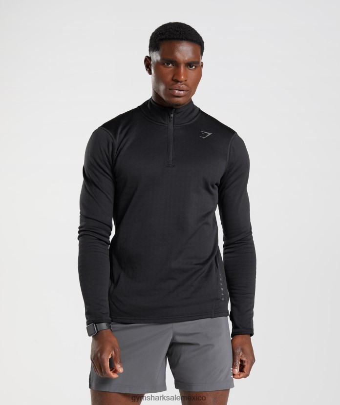 Gymshark deporte 1/4 cremallera negro hombres 04BZTL791 - Gymshark Mujer