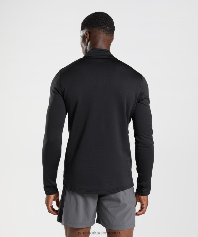 Gymshark deporte 1/4 cremallera negro hombres 04BZTL791 - Gymshark Mujer