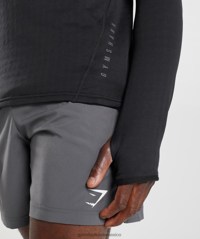 Gymshark deporte 1/4 cremallera negro hombres 04BZTL791 - Gymshark Mujer