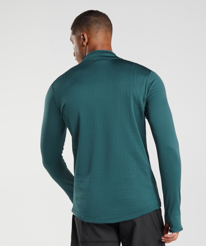Gymshark deporte 1/4 cremallera verde azulado de invierno hombres 04BZTL815 - Gymshark Hombre