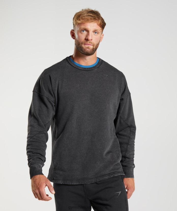 Gymshark equipo lavado a presión negro hombres 04BZTL851 - Gymshark Mujer