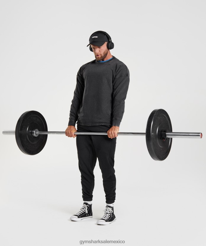 Gymshark equipo lavado a presión negro hombres 04BZTL851 - Gymshark Mujer