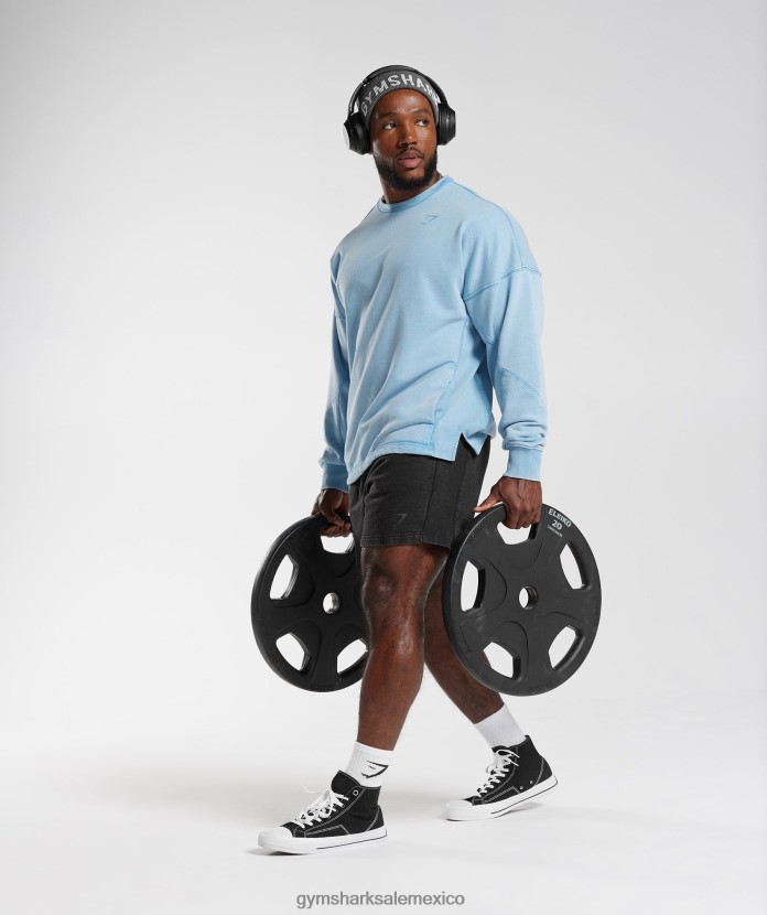 Gymshark equipo lavado a presión ozono azul hombres 04BZTL849 - Gymshark México