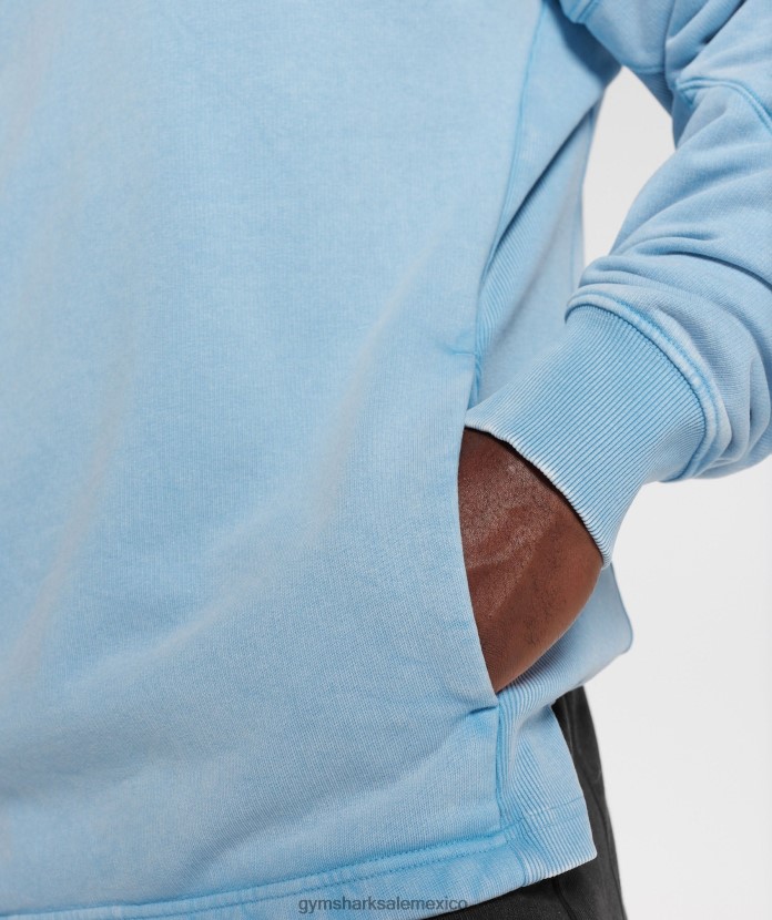 Gymshark equipo lavado a presión ozono azul hombres 04BZTL849 - Gymshark México