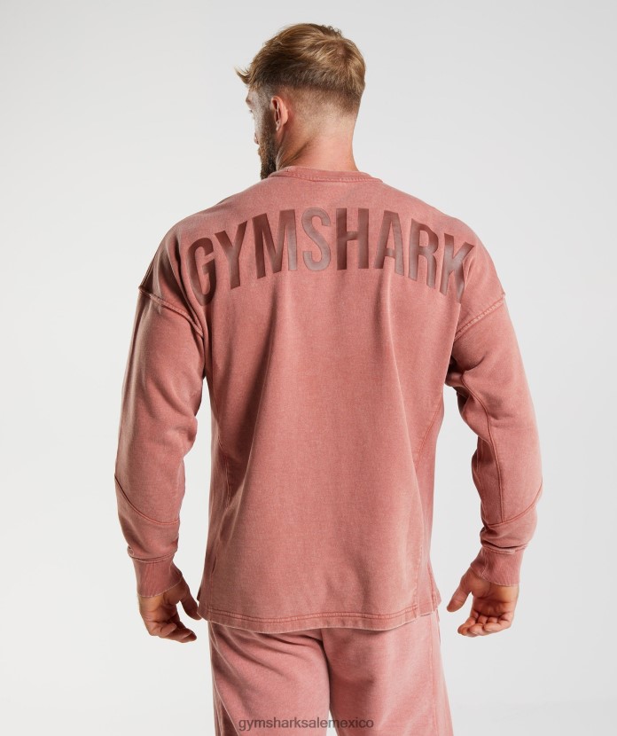 Gymshark equipo lavado a presión rosa marrón hombres 04BZTL790 - Gymshark Hombre