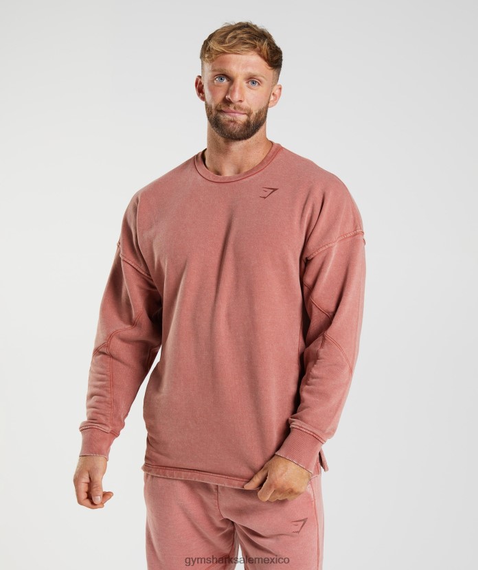 Gymshark equipo lavado a presión rosa marrón hombres 04BZTL790 - Gymshark Hombre
