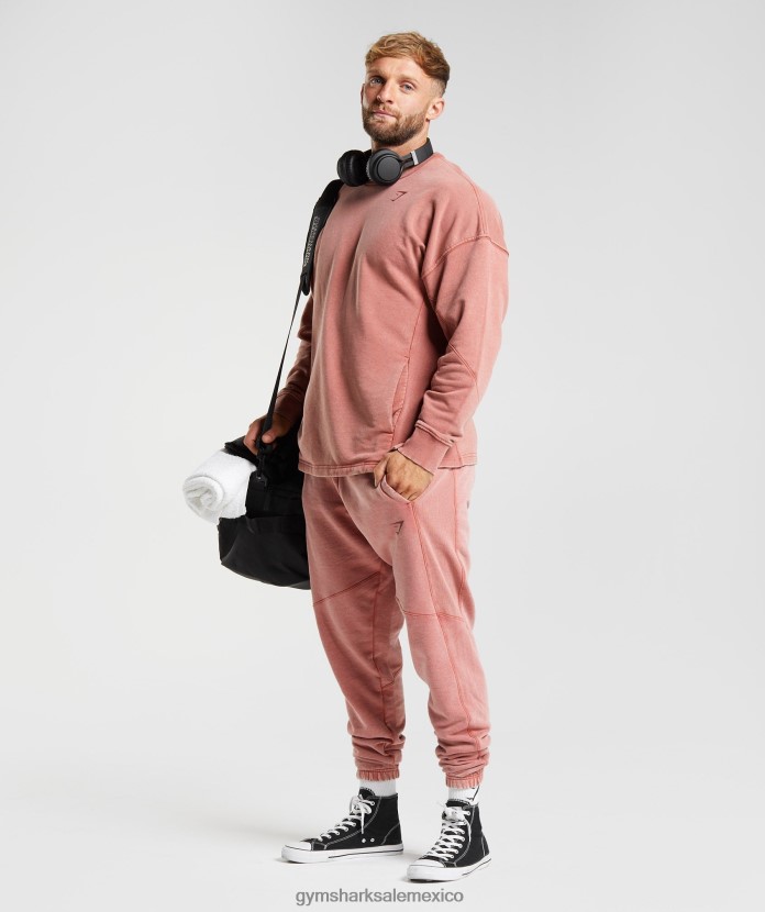 Gymshark equipo lavado a presión rosa marrón hombres 04BZTL790 - Gymshark Hombre