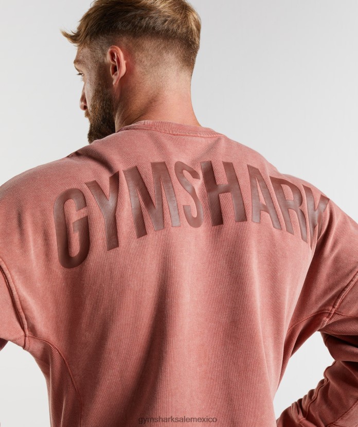 Gymshark equipo lavado a presión rosa marrón hombres 04BZTL790 - Gymshark Hombre