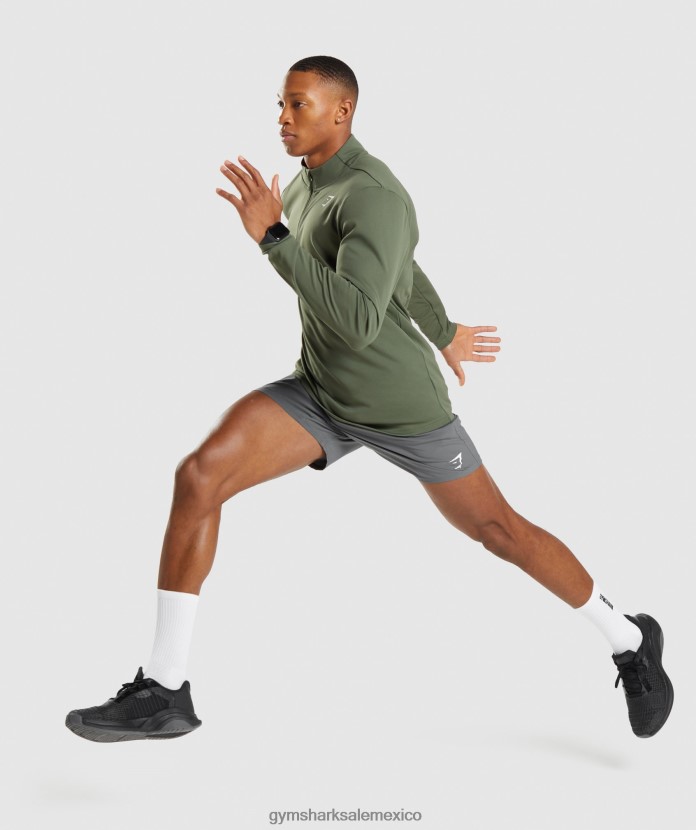 Gymshark llegada jersey con cremallera de 1/4 núcleo de oliva hombres 04BZTL871 - Gymshark Mujer
