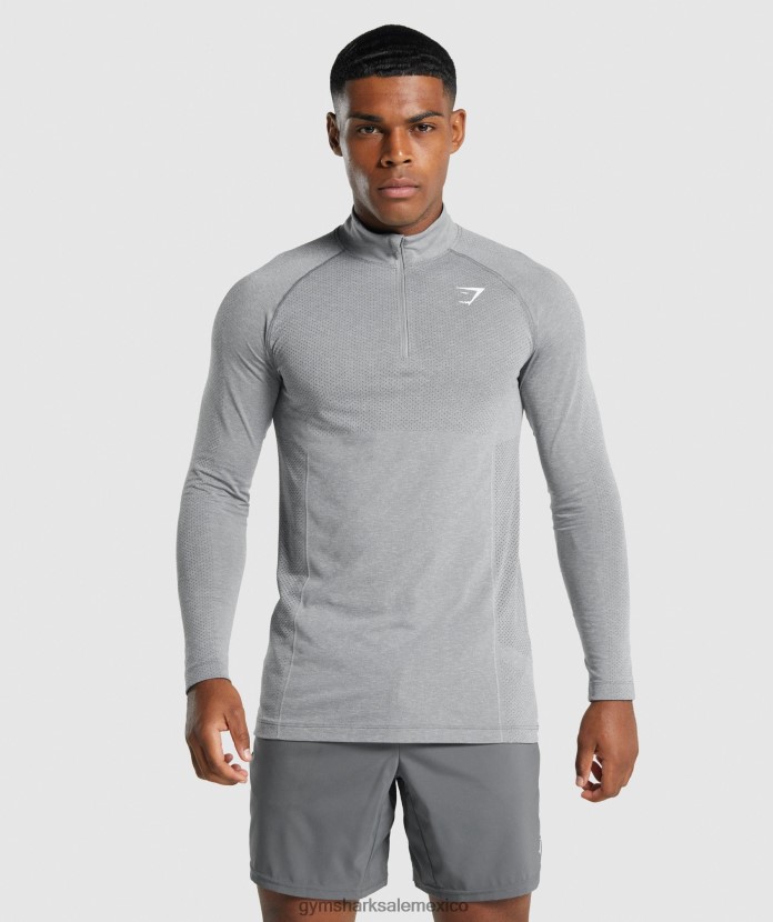 Gymshark luz vital 1/4 cremallera marga de carbón hombres 04BZTL845 - Gymshark Hombre