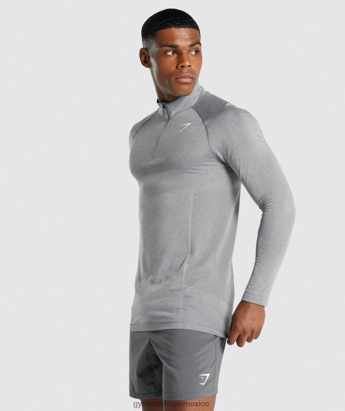 Gymshark luz vital 1/4 cremallera marga de carbón hombres 04BZTL845 - Gymshark Hombre