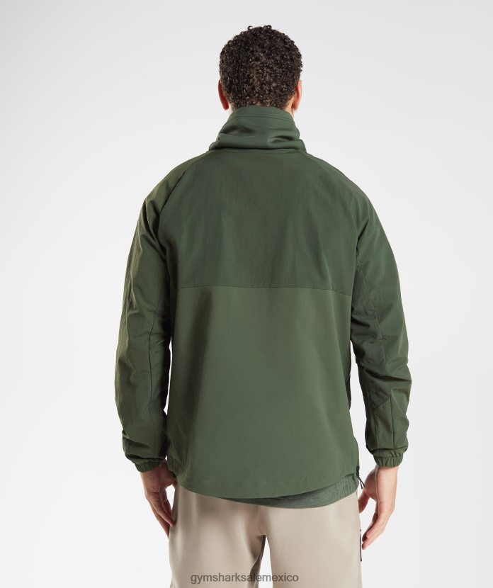 Gymshark retomar el anorak musgo de oliva hombres 04BZTL834 - Gymshark México