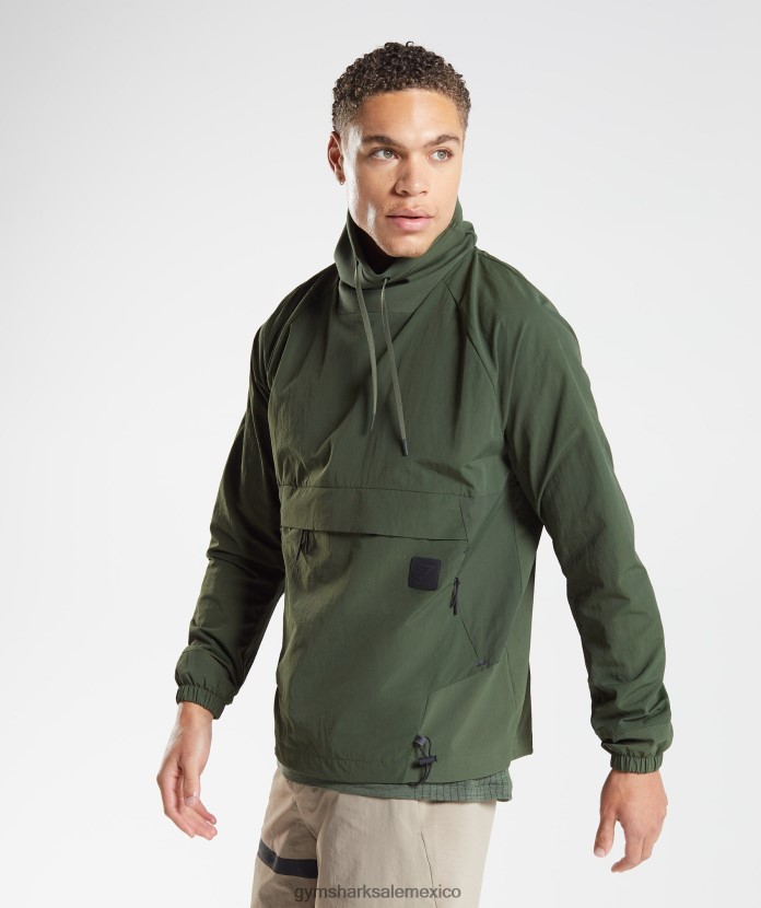 Gymshark retomar el anorak musgo de oliva hombres 04BZTL834 - Gymshark México