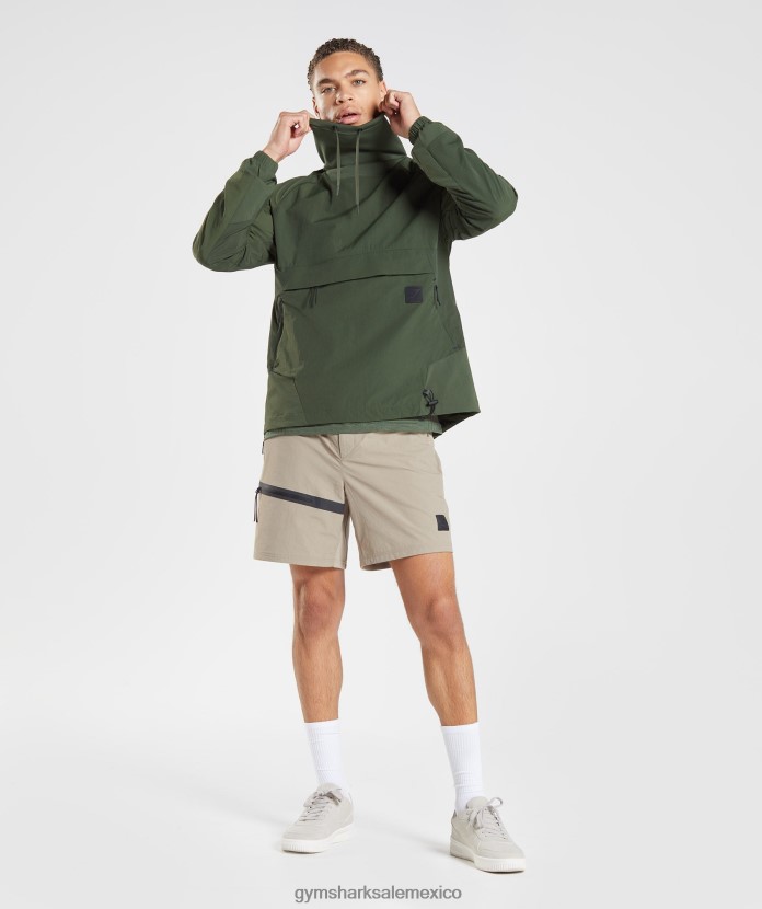 Gymshark retomar el anorak musgo de oliva hombres 04BZTL834 - Gymshark México