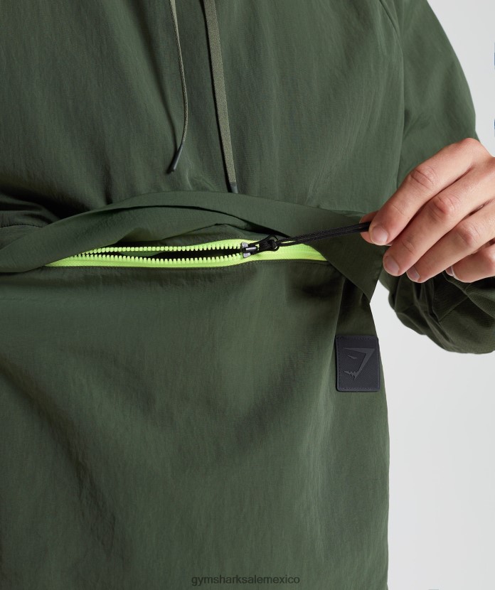 Gymshark retomar el anorak musgo de oliva hombres 04BZTL834 - Gymshark México