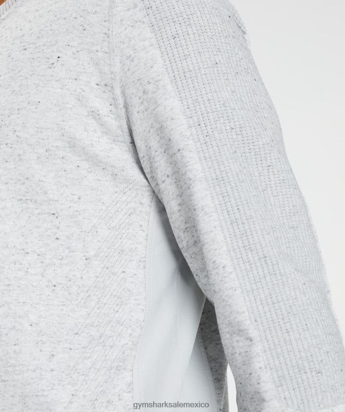 Gymshark retomar la tripulación marga gris claro hombres 04BZTL818 - Gymshark Sale