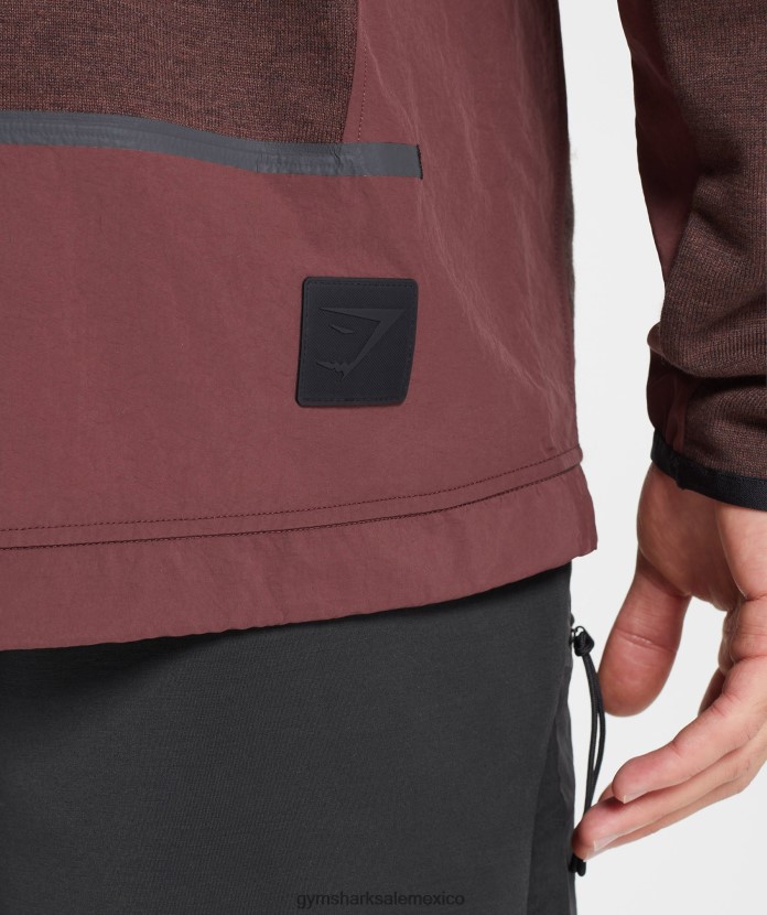 Gymshark retomar la tripulación marga marrón cereza hombres 04BZTL839 - Gymshark México