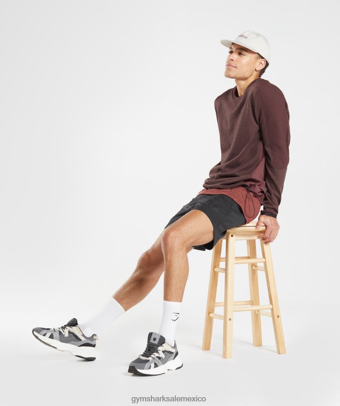 Gymshark retomar la tripulación marga marrón cereza hombres 04BZTL839 - Gymshark México