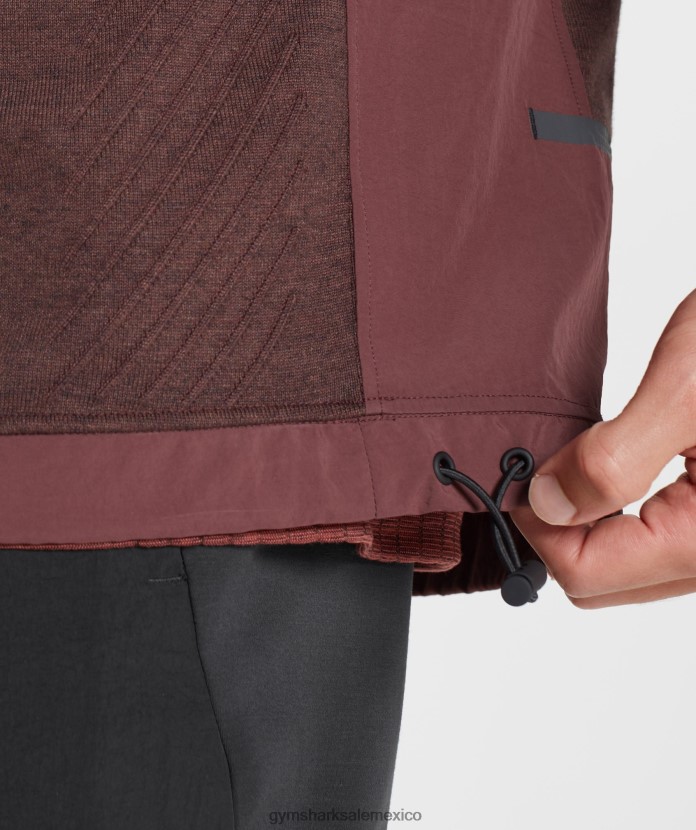 Gymshark retomar la tripulación marga marrón cereza hombres 04BZTL839 - Gymshark México