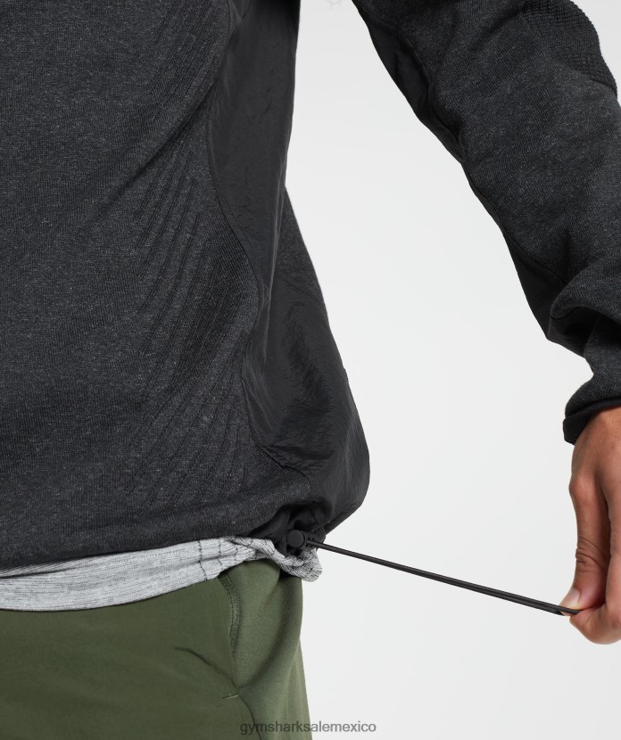 Gymshark retomar la tripulación marga negra hombres 04BZTL830 - Gymshark Hombre