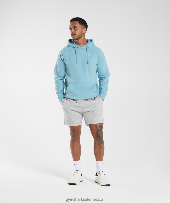 Gymshark sudadera con capucha con escudo iceberg azul hombres 04BZTL879 - Gymshark México