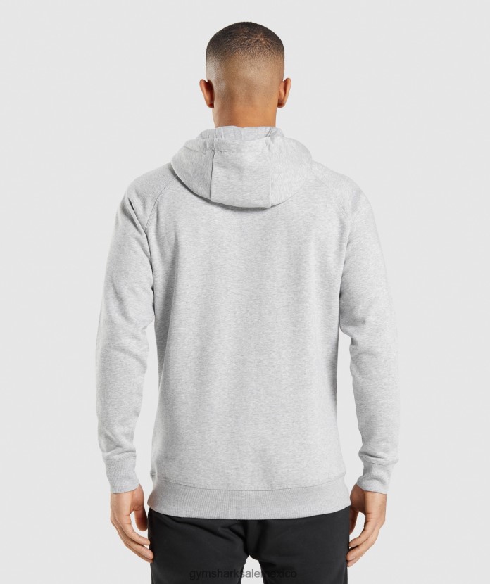 Gymshark sudadera con capucha con escudo marga gris claro hombres 04BZTL789 - Gymshark México
