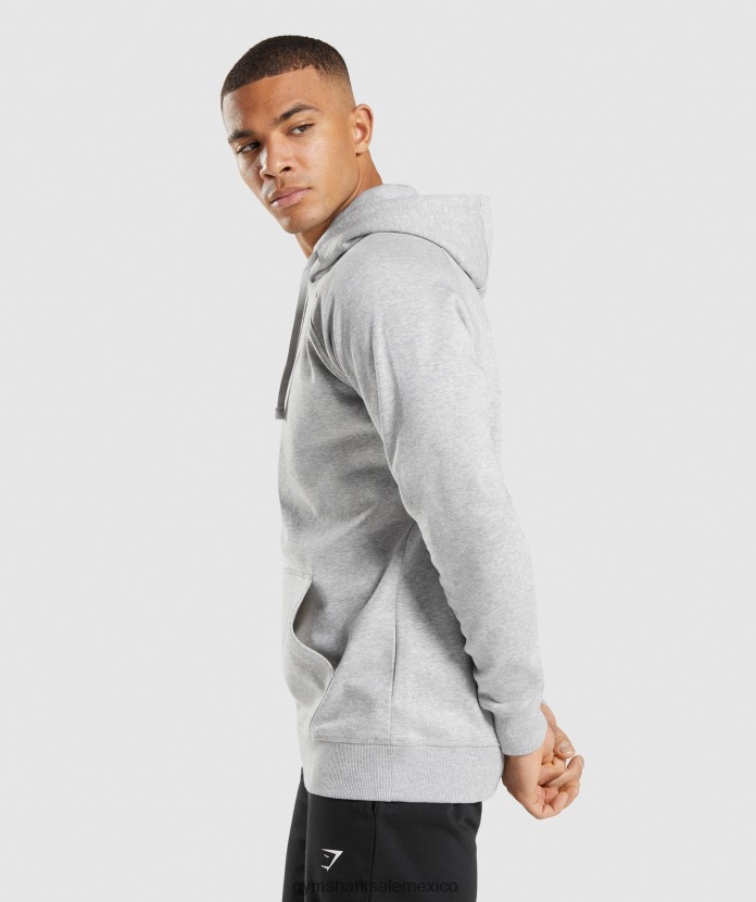 Gymshark sudadera con capucha con escudo marga gris claro hombres 04BZTL789 - Gymshark México