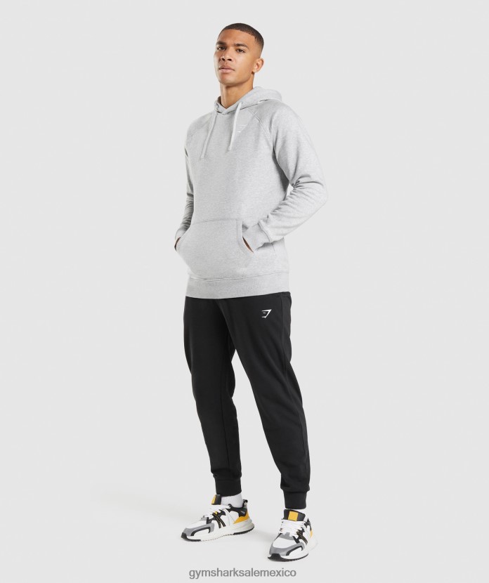 Gymshark sudadera con capucha con escudo marga gris claro hombres 04BZTL789 - Gymshark México