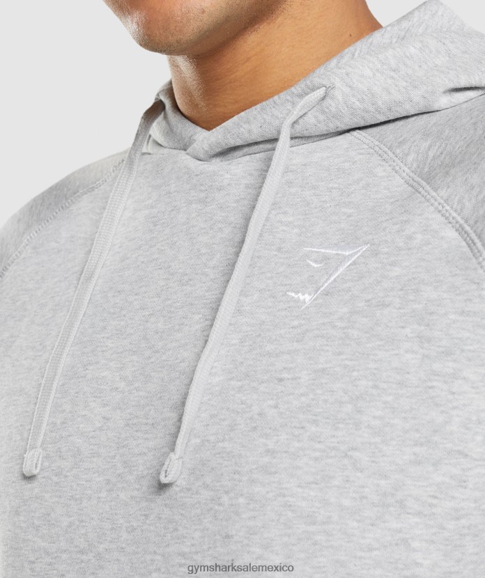 Gymshark sudadera con capucha con escudo marga gris claro hombres 04BZTL789 - Gymshark México