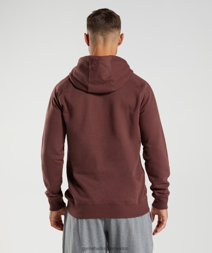 Gymshark sudadera con capucha con escudo marrón cereza hombres 04BZTL836 - Gymshark Mujer
