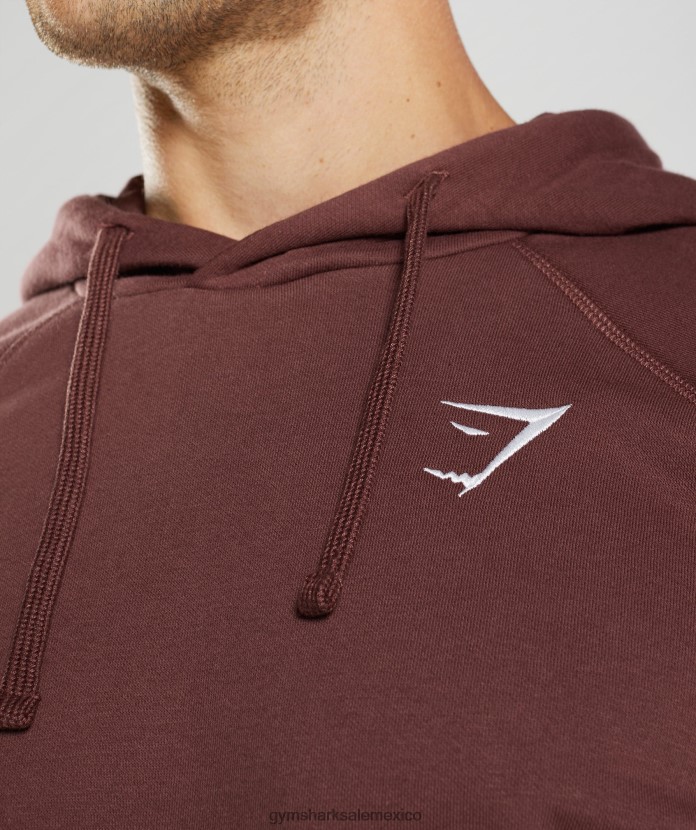 Gymshark sudadera con capucha con escudo marrón cereza hombres 04BZTL836 - Gymshark Mujer