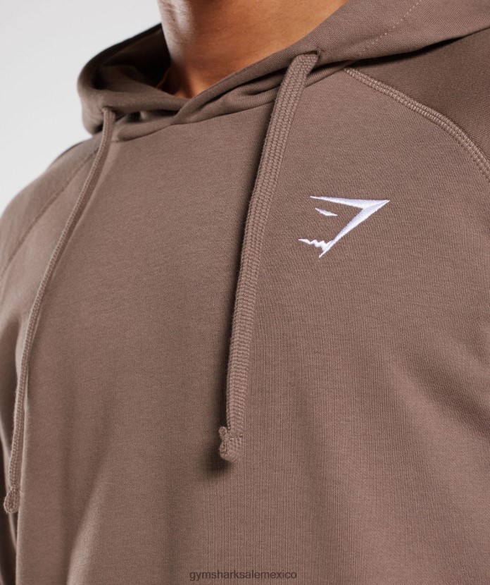 Gymshark sudadera con capucha con escudo marrón trufa hombres 04BZTL820 - Gymshark Hombre
